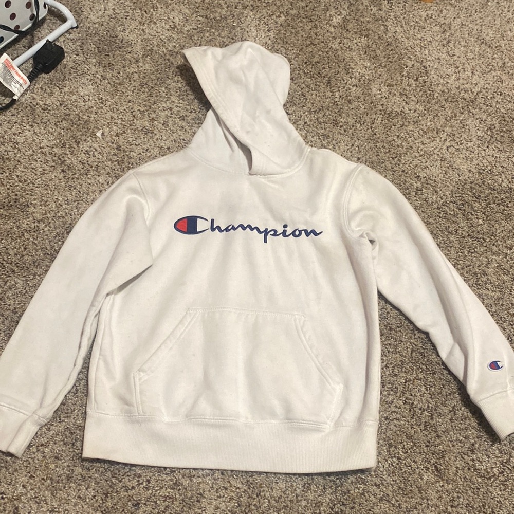 kids white champion sweatshirt